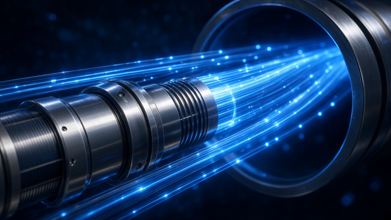 Fiber-optic sensing tool with light traveling down the fiber