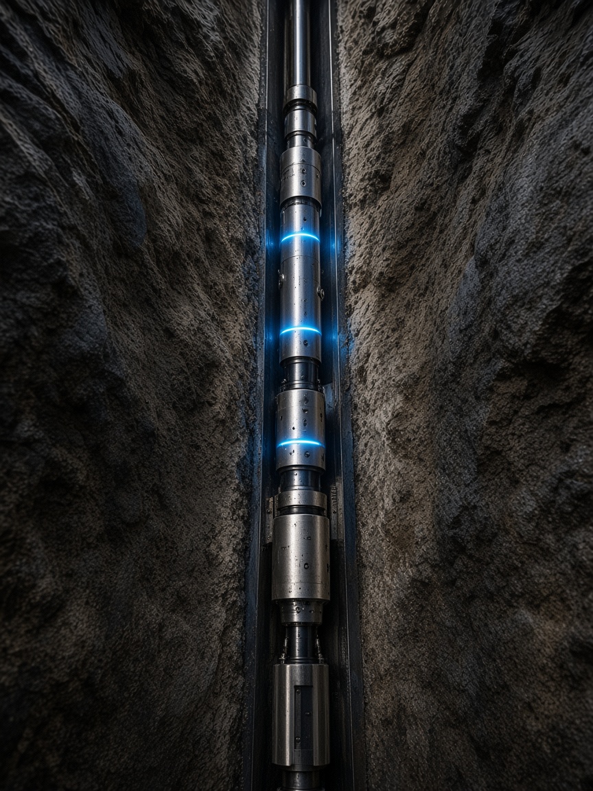 Downhole logging tool with sensors lit inside the wellbore