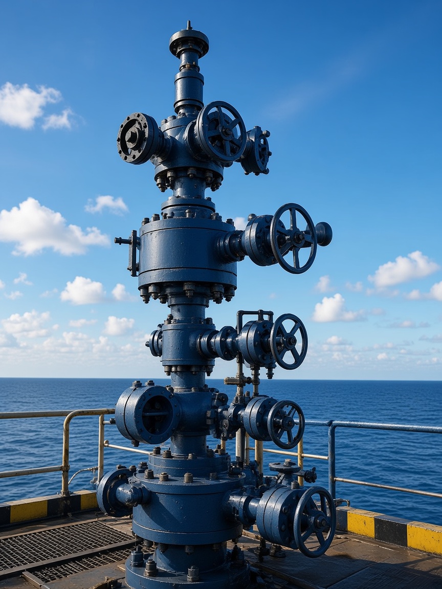 Wellhead on an offshore platform