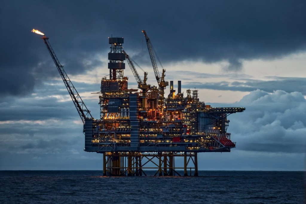 Offshore platform at dusk