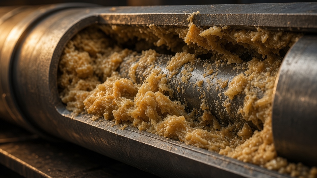 Production tubing restricted by wax and scale